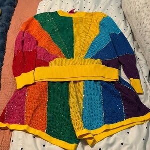 Queen of sparkles rainbow sunshine set. Size small. NWT